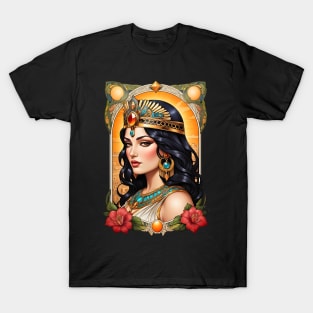 Cleopatra Queen of Egypt retro vintage floral design T-Shirt